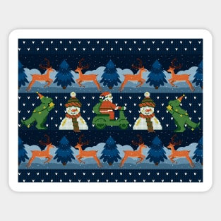 Funny Christmas Pixel pattern Sticker